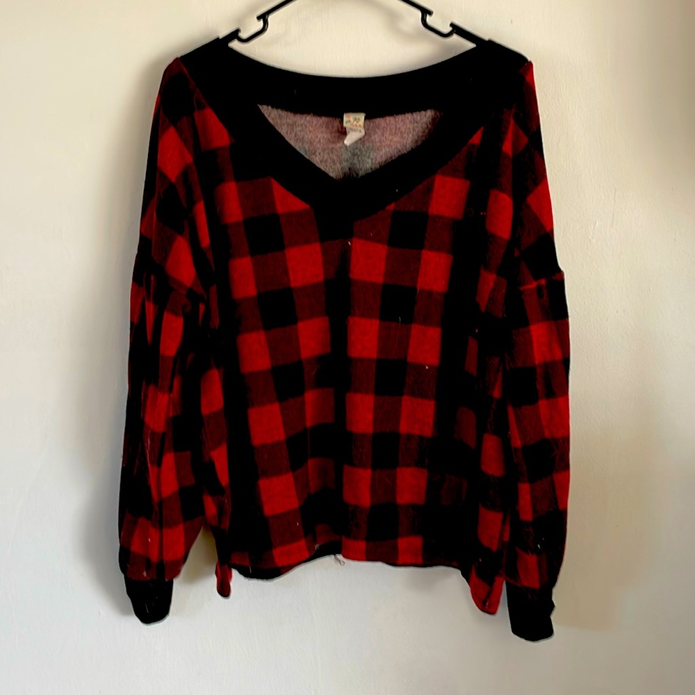 Buffalo check sweater